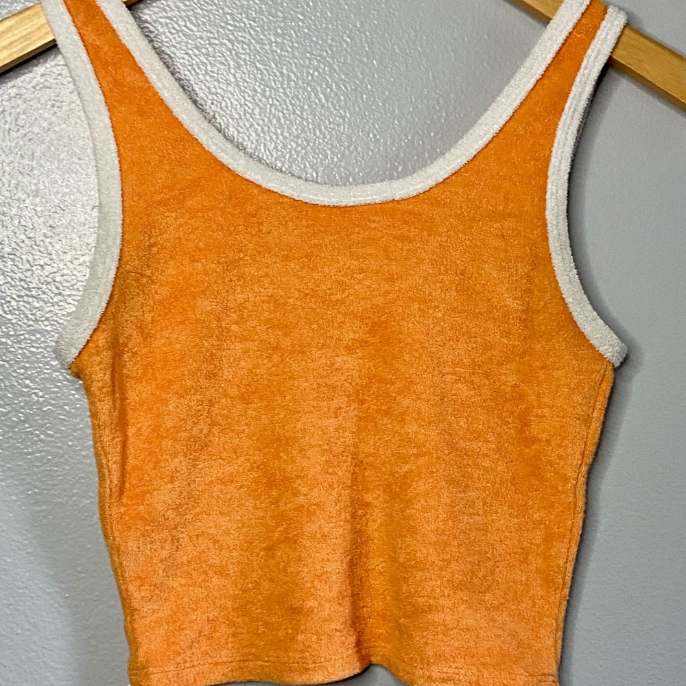 Hollister Bright Orange Tank with White Edging